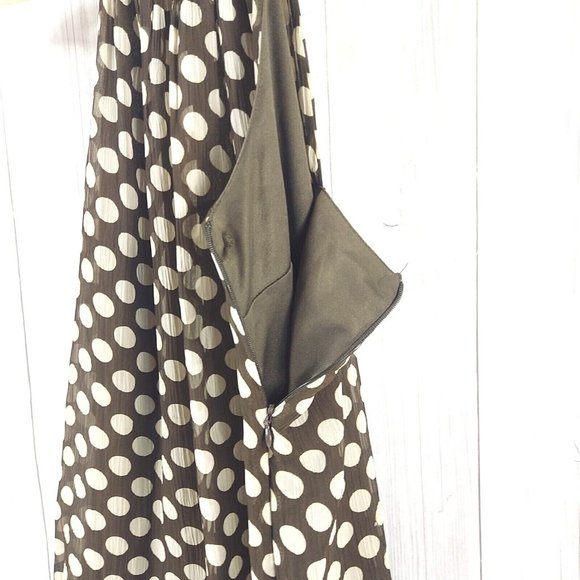 Women Summer Dress VERO MODA Halter Neck Sleeveless Mini Polka Dots Brown/White - Picture 6 of 12